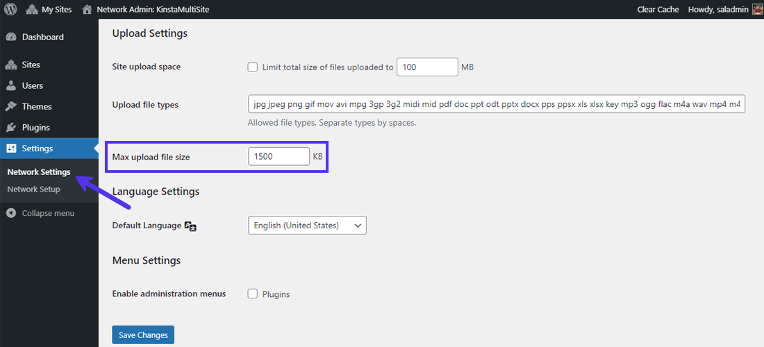 Network-Admin-Settings-Max-Upload-Size Network-Admin-Settings-Max-Upload-Size