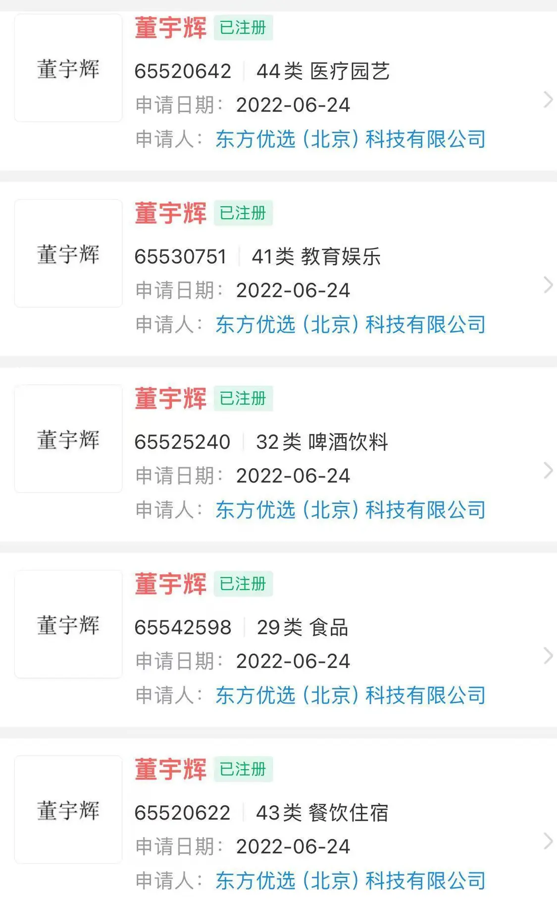 Read more about the article 董宇辉一天涨粉420万 东方甄选已注册同名商标 罗永浩再爆料